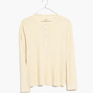 Garment dyed thermal henley layering piece tee